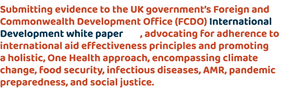 Submitting evidence to the UK government’s Foreign and Commonwealth Development Office (FCDO) International Developme...