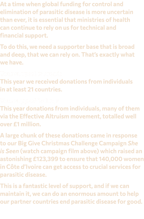 At a time when global funding for control and elimination of parasitic disease is more uncertain than ever, it is ess...